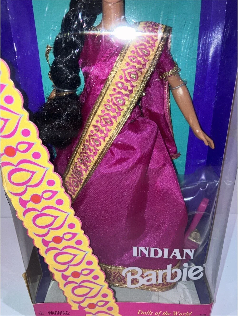 VINTAGE 1994 Indian Barbie #14451 Sari w/ Shawl Dolls Of The World NEW SEALED